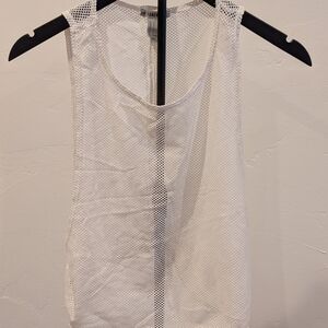 Forever 21 White Mesh Tank Top